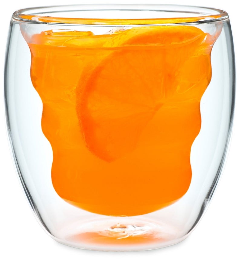 Ozeri Curva Artisan Series Double Wall Beverage Glasses and Tumblers â€“ Set of 4 Unique 8 oz Thermo Insulated Drinking Glasses - Image 4